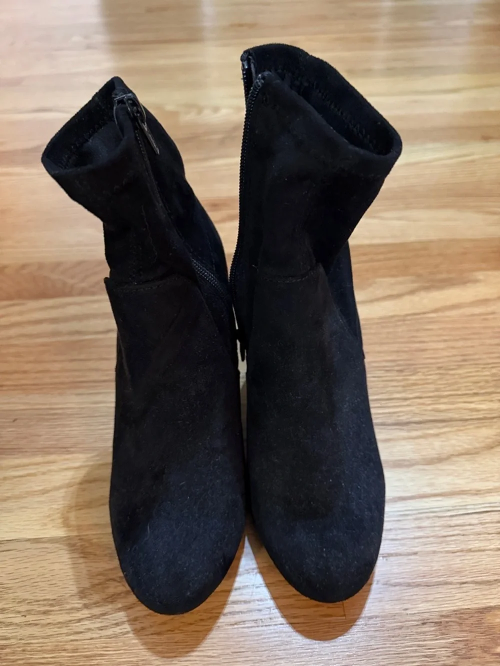 Target Black Suede-Look Ankle Booties with Block Heel